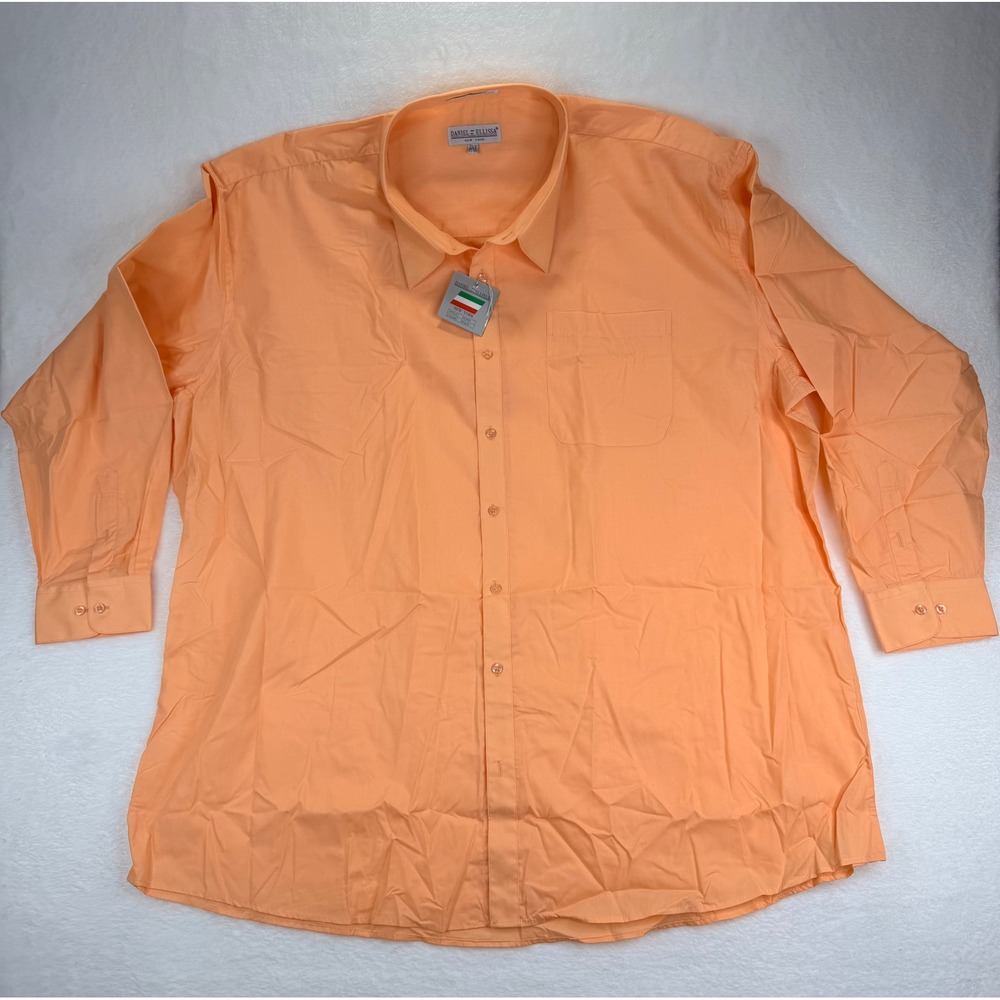 Daniel Ellissa Mens‎ Peach Button Down Dress Shirt DS3001 Size 21.5 37-38 NWT